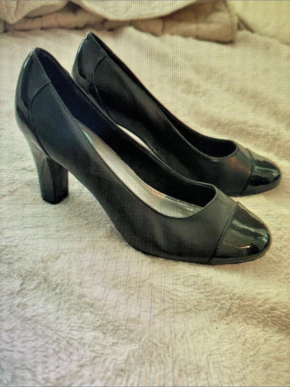 Black Peep-Toe Heels